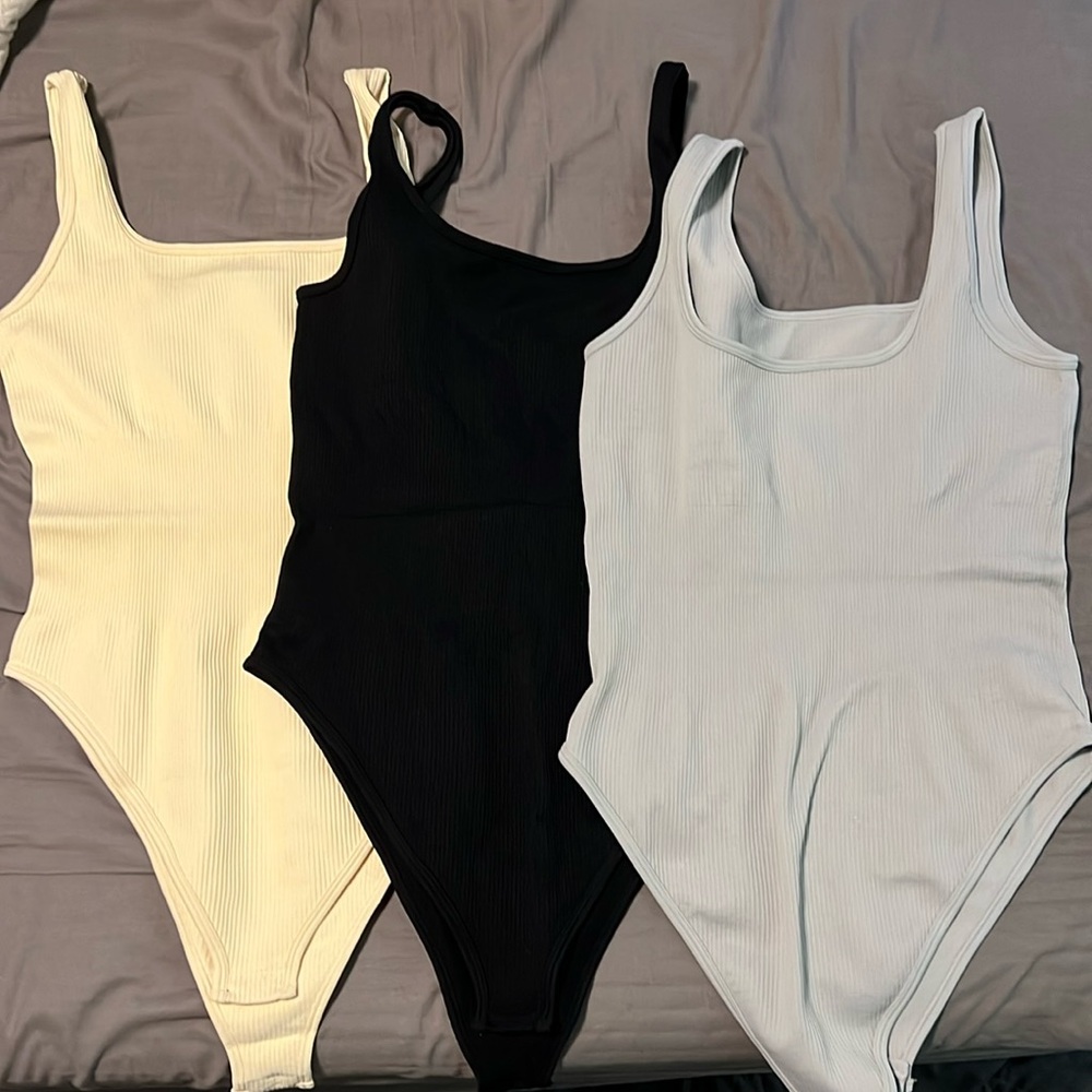 Women’s Bodysuit - black, cream, and gray